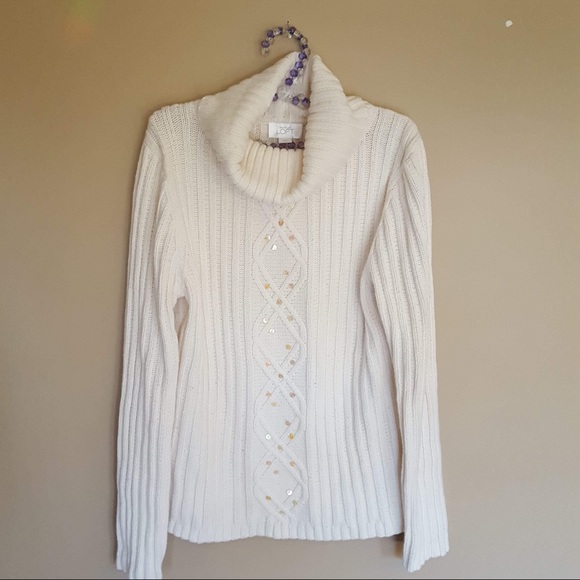 LOFT Sweaters - Ann Taylor LOFT white cowl neck sweater size XL